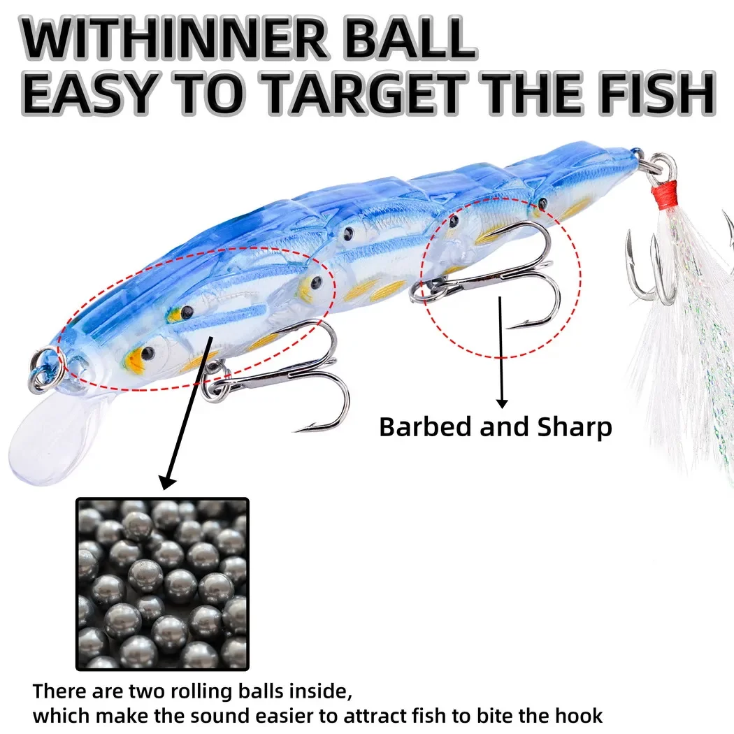 Nuevo Señuelo de pesca Wobbler, 14g, 12cm, perca, trucha, accesorios de superficie de plumas, cebo duro Artificial, lubina, pececillo, Crankbait - imagen 5