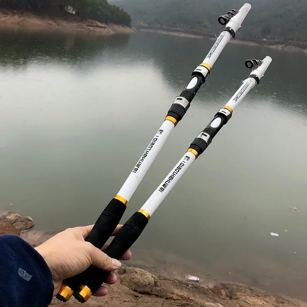 GHOTDA-caña de pescar telescópica de fibra de carbono, accesorio de pesca de lubina, ultraligero y duro, 2,1 M-3,6 M - imagen 5