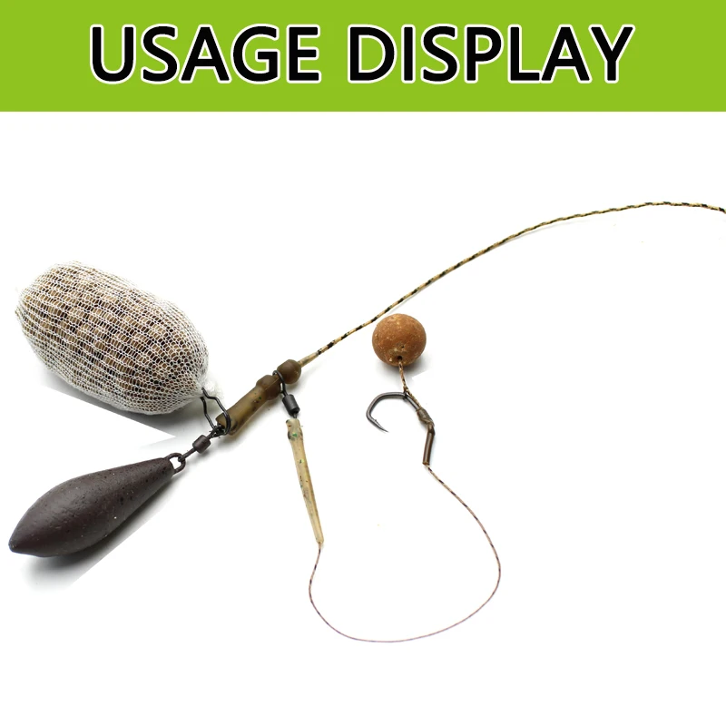 Accesorios de pesca de carpa, bolsa de PVA, Clip de enlace para aparejo de pelo de carpa, herramienta, alimentador de método grueso, aparejos de pesca, 10 Uds. - imagen 5