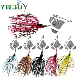 Spinnerbait Buzzbait multicolor metálico para lubina, trucha y salmón