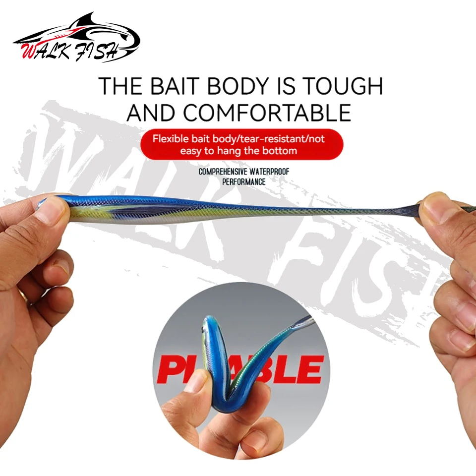 WALK FISH-señuelo de plástico suave para pesca de lubina, 1 unidad, 11g, 125mm, 3D - imagen 2