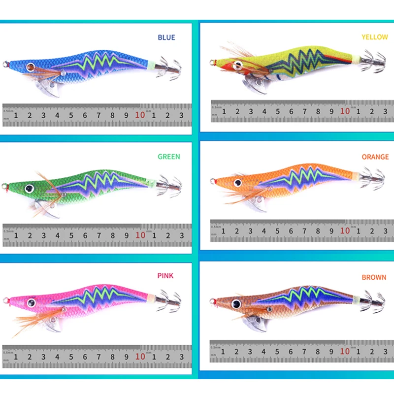 Balanzze-señuelo de pesca luminoso, anzuelo de calamar, sepia de Camarón, señuelo de Jigging Artificial luminoso, Ojos de Egi, 6 piezas, 2,5G/3,0G/3,5G - imagen 3
