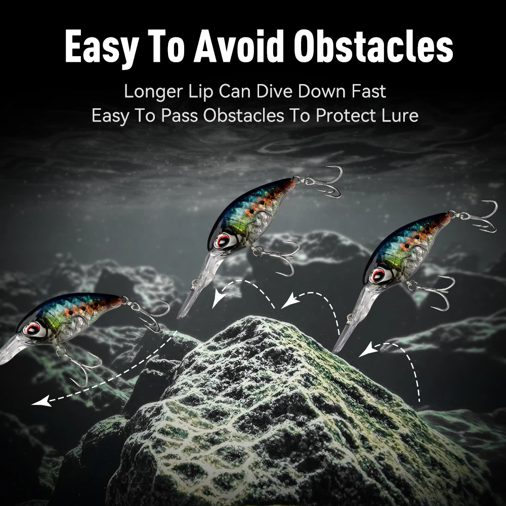 Kingdom flotante Crankbaits Minnow 6g 6,5g 10,5g ruido cebos duros artificiales 3 tipos labio lubina Lucio trucha señuelo de pesca de agua dulce - imagen 3