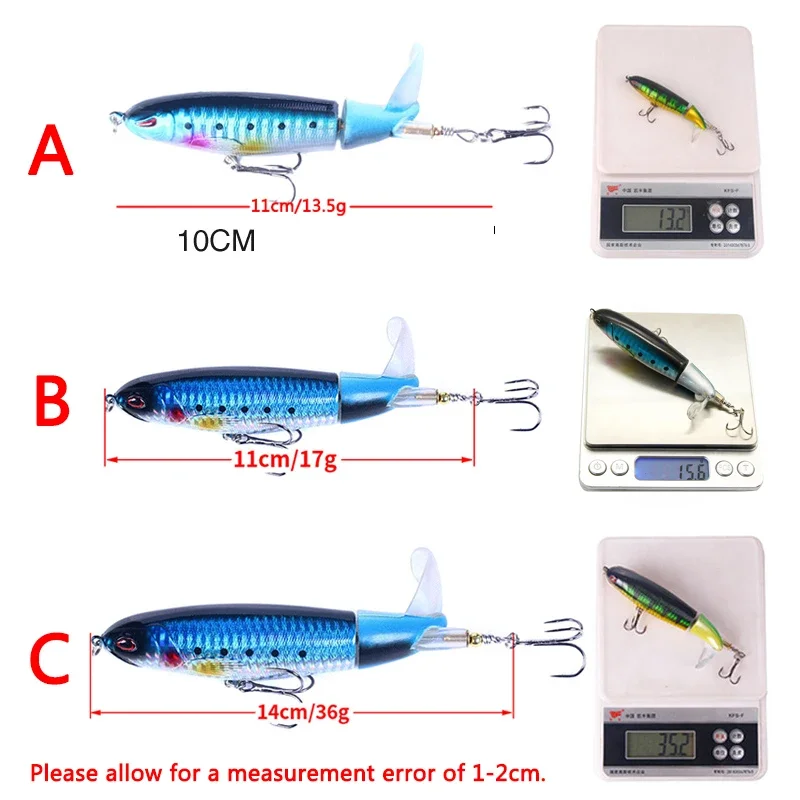 Señuelo de Pesca Artificial, cebo duro giratorio, 11cm/14cm, 10 unidades por juego - imagen 5