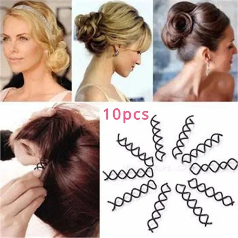 10 unids/set de pinzas para el cabello simples, rizadores fijos, tocados retorcidos para mujer, herramientas de peinado, accesorio de estilo personalizado para novia