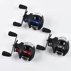 1 Uds. Rueda de pesca de arrastre máximo de 8kg 7,2: 1 carrete de Baitcasting carrete de Metal rojo/azul/plateado accesorios de pesca carrete de pesca carrete de fundición