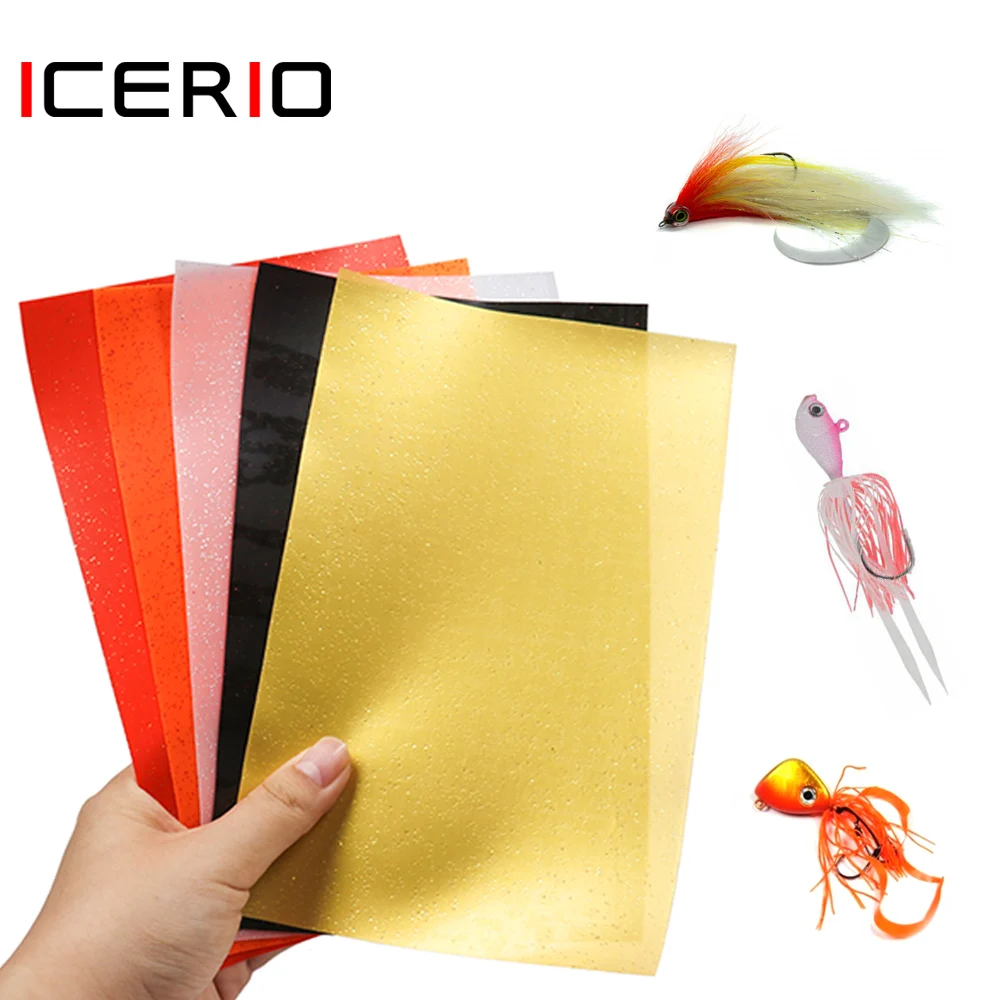 ICERIO-Película de hoja de silicona suave para pesca en agua salada, anzuelo de anzuelo, cola de movimiento, faldas de calamar, Señuelos de pesca con mosca, Material de atado