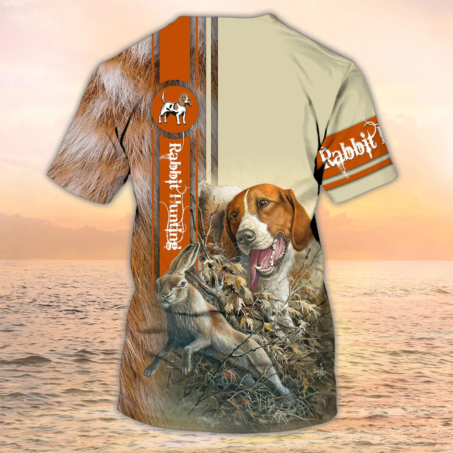 Camiseta de caza de conejo con nombre personalizado para hombre, camisa con estampado 3D de Beagle, estilo informal de verano, Unisex, TX282 - imagen 2