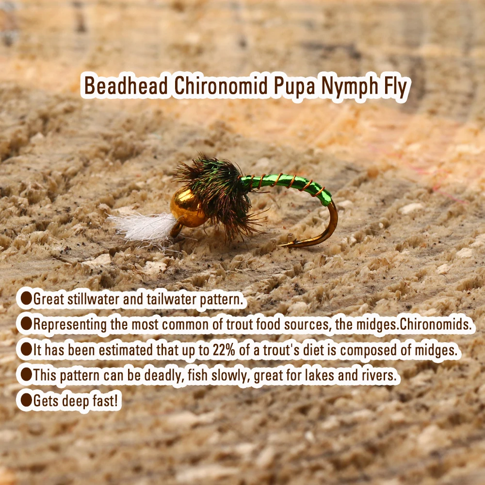 Wifreo-señuelo de pesca, cebo de 6 piezas, epoxi, cebra, gelatina, Midge, Mosca, trucha, Nymph, Midge, Pupae, zumbador, Larva - imagen 5