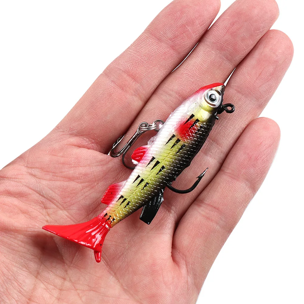 Señuelos de pesca de lubina con cabeza de anzuelo de pesca con cola en T, señuelo de plástico suave para agua dulce y salada - imagen 4