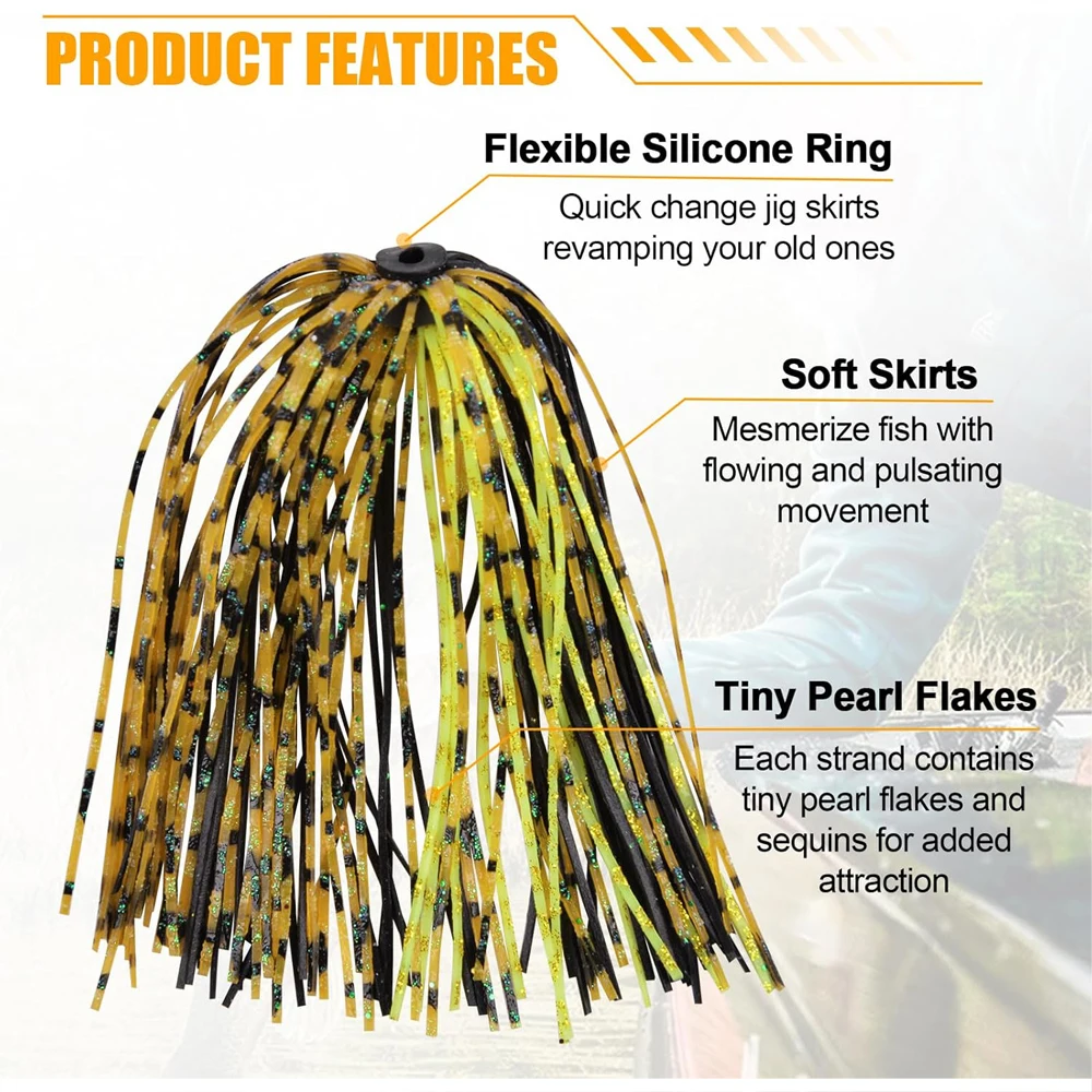 Faldas Jig Head silicona para Spinnerbait Bass - imagen 4
