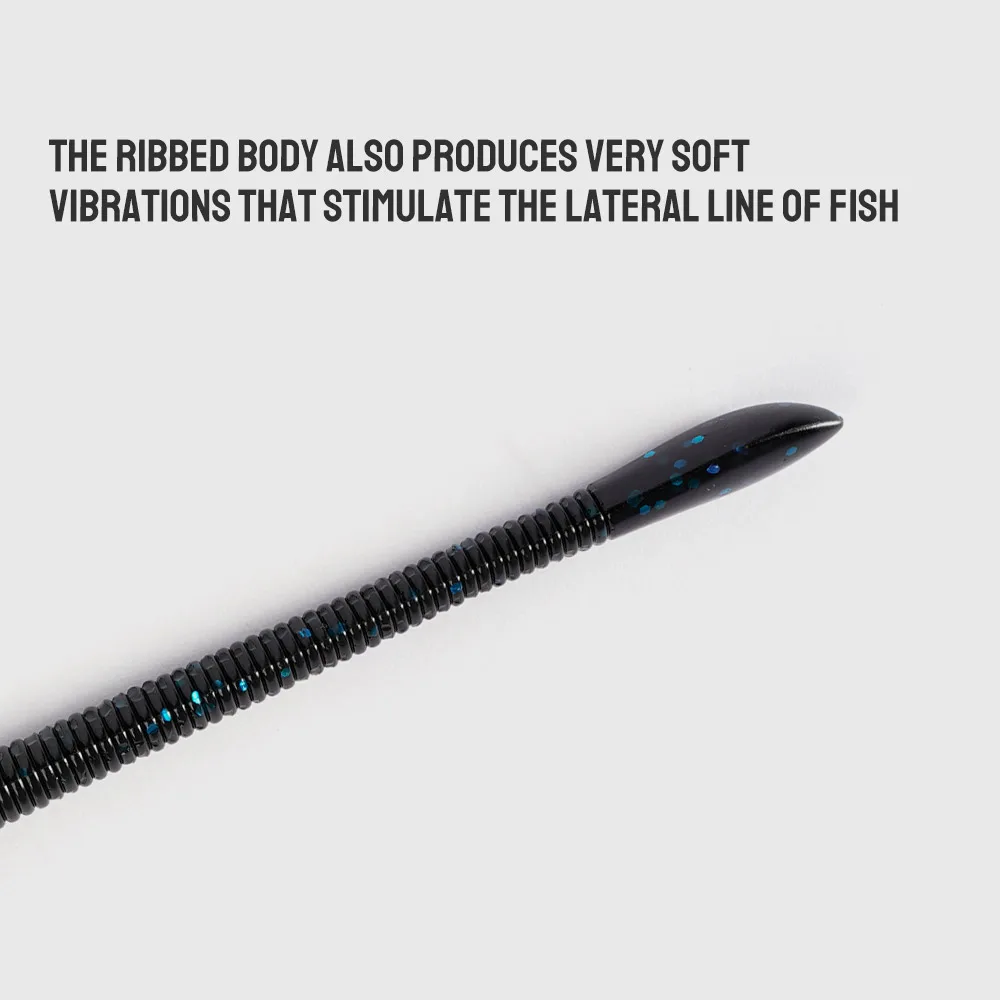 DYY 15,5 cm 6g 8 Uds palo fino cebo suave de silicona gusano flotante Minnow Swimbait Wobbler agua dulce lubina Pike señuelo de pesca suave - imagen 4