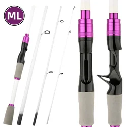 Nueva caña de pescar de viaje ultraligera de 4/5 secciones con anillo guía de cerámica suave, caña alimentadora de carpa giratoria/fundida, actiones ML