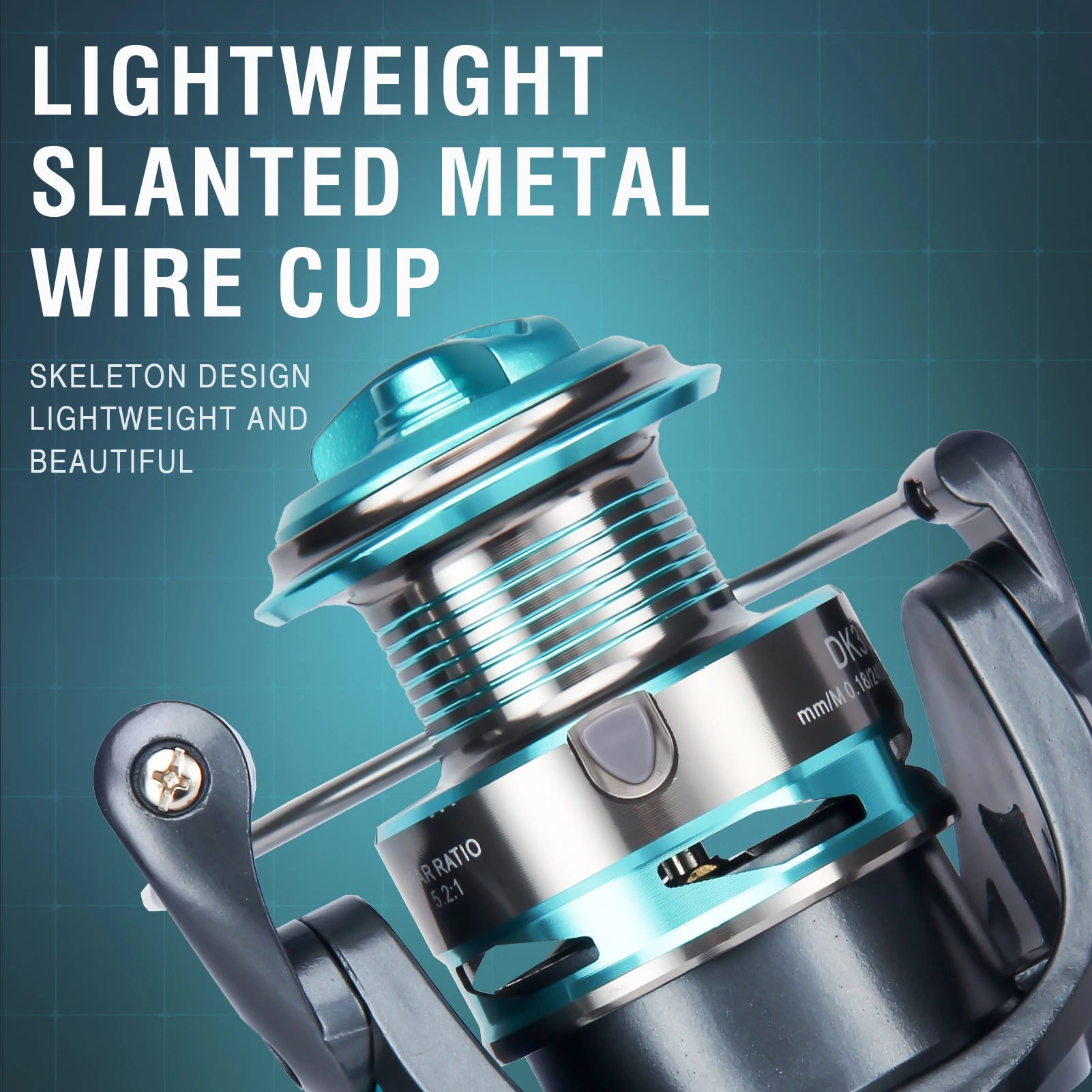 Carrete giratorio de Metal DK III 1000/2000/3000/4000/5000/6000/7000, arrastre máximo de 16KG, relación de engranaje 5,2: 1, para peces de agua salada lubina - imagen 5