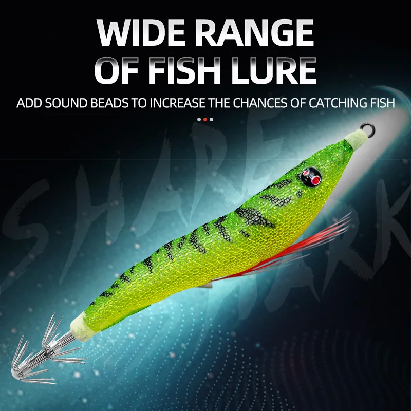 Señuelo de langosta con perlas luminosas, 12cm, 7,2g, cebo falso, pesca en el mar, calamar, paraguas, gancho, soplete, cebo de madera para camarones - imagen 2