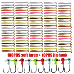 Jigs de plomo con swimbait silicona 10 colores para bass y carpa