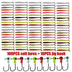 Jigs de plomo con swimbait silicona 10 colores para bass y carpa