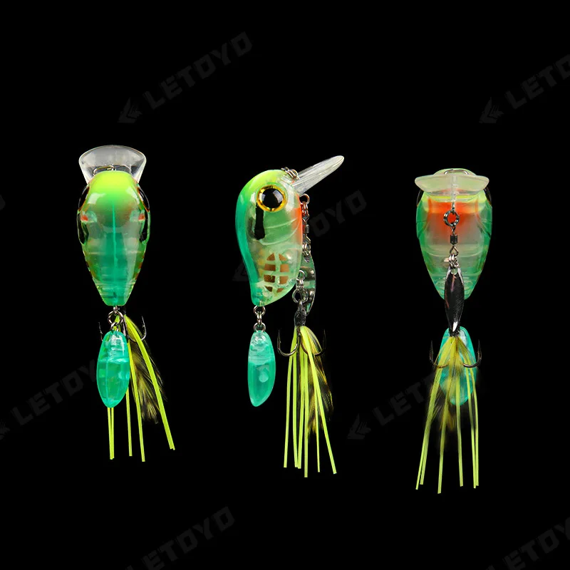 Micro Tappy Señuelos de Pesca con micropañal, cebos duros artificiales con manivela, Wobblers, placa de lengua, cuchara giratoria con pluma, cebo para trucha y de lengüeta de cigüeñal Wobblers Poisson truite Appât - imagen 4