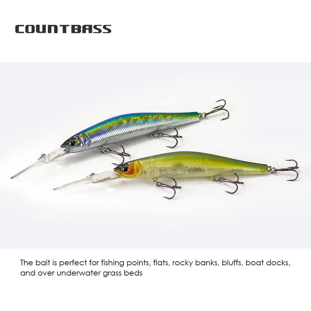 COUNTBASS Wobbler flotante lento 115 mm 4-1/2" 20 g 3/4 oz. Buceo 4m 13ft Minnow Jerk Your Baits Señuelos de pesca - imagen 3