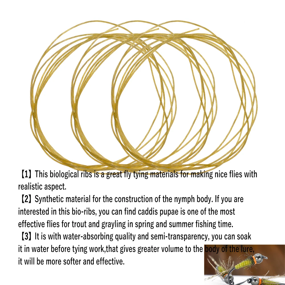 Wifreo-varillas pequeñas de Ninfa para Caddis Pupae, materiales de atado de moscas, 1m - imagen 5