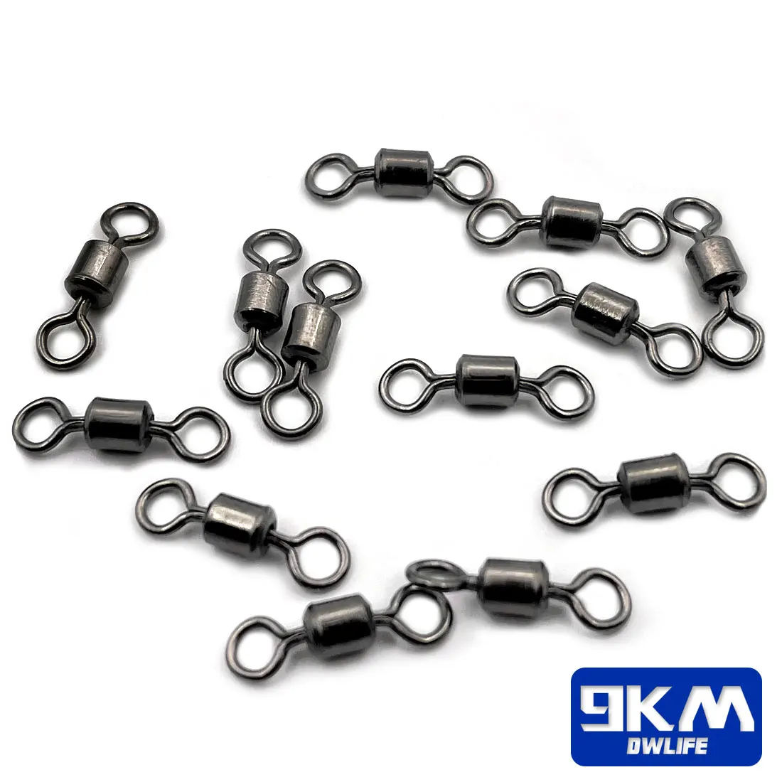 9KM 25 uds pesca giratoria giratoria pesca giratoria agua salada aparejos de pesca giratorios de acero inoxidable níquel negro - imagen 5