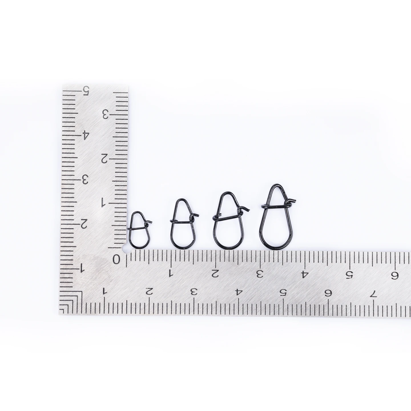 Nuevo 50 Uds conector de cebo negro giratorio de acero inoxidable conector de gancho duradero Clip accesorios de pesca contra el agua de mar - imagen 5