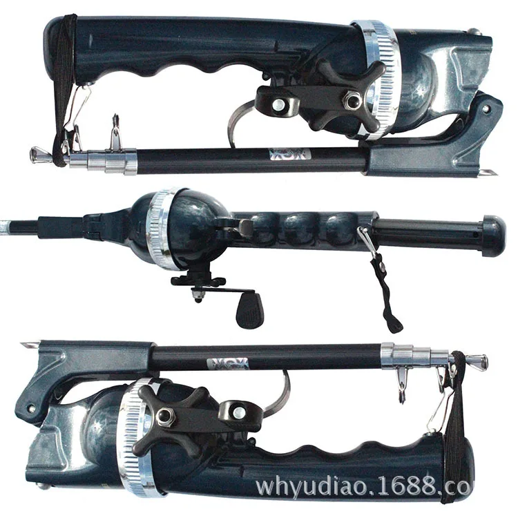 Mini caña de pescar plegable portátil, postes telescópicos con línea de carrete, cañas de viaje para peces, caña giratoria plegable, juego de carretes de pesca - imagen 3