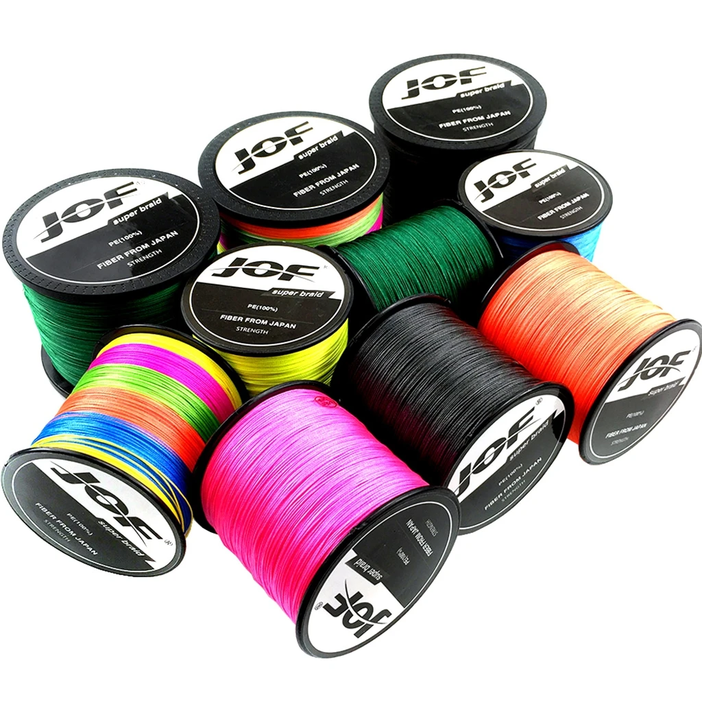 JOF-sedal de pesca trenzado, 100M, 300M, 4 hebras, multifilamento, 100% PE, 10lb a 80lb, 10 colores - imagen 5