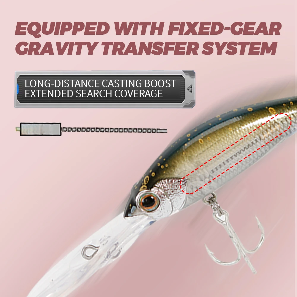 TOLU-señuelo de pececillo, 1 Uds., 9,5 cm, 8,7g, Wobblers, señuelo de pesca de buceo profundo, cebo duro Artificial, pesca en el mar, lubina, Lucio - imagen 3