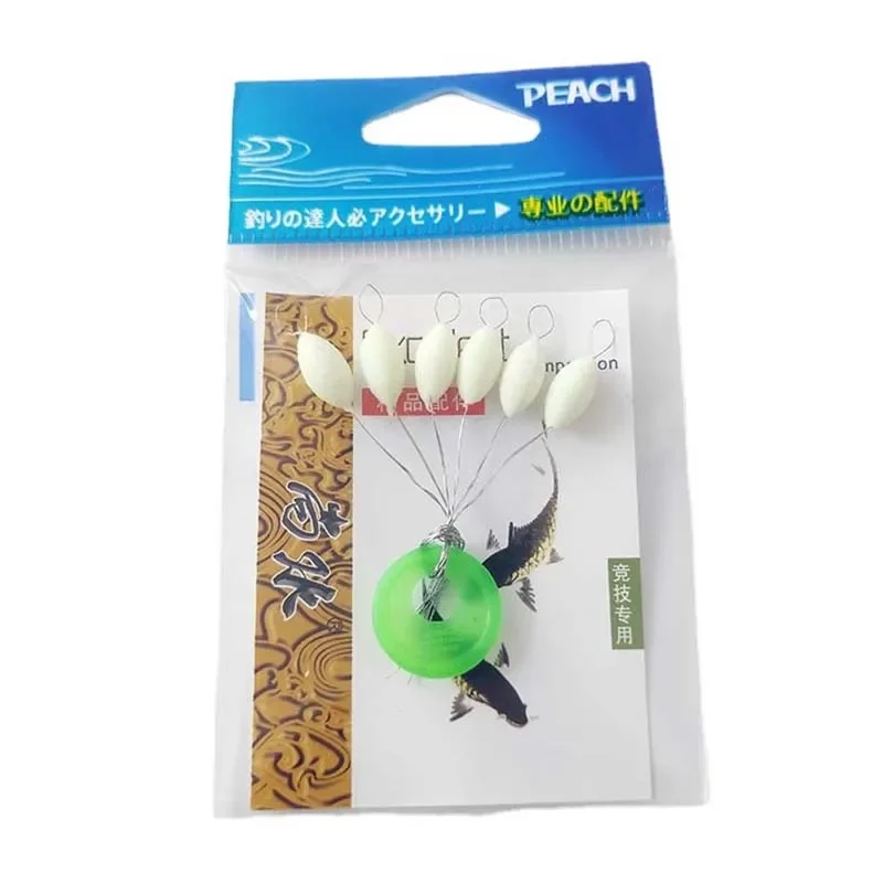 5 paquetes/lote (6 en 1) flotador de pesca luminoso de siete estrellas frijoles ovalados rojos/blancos 11mm/13mm/15mm boya de espuma aparejos de pesca de carpa J519 - imagen 3
