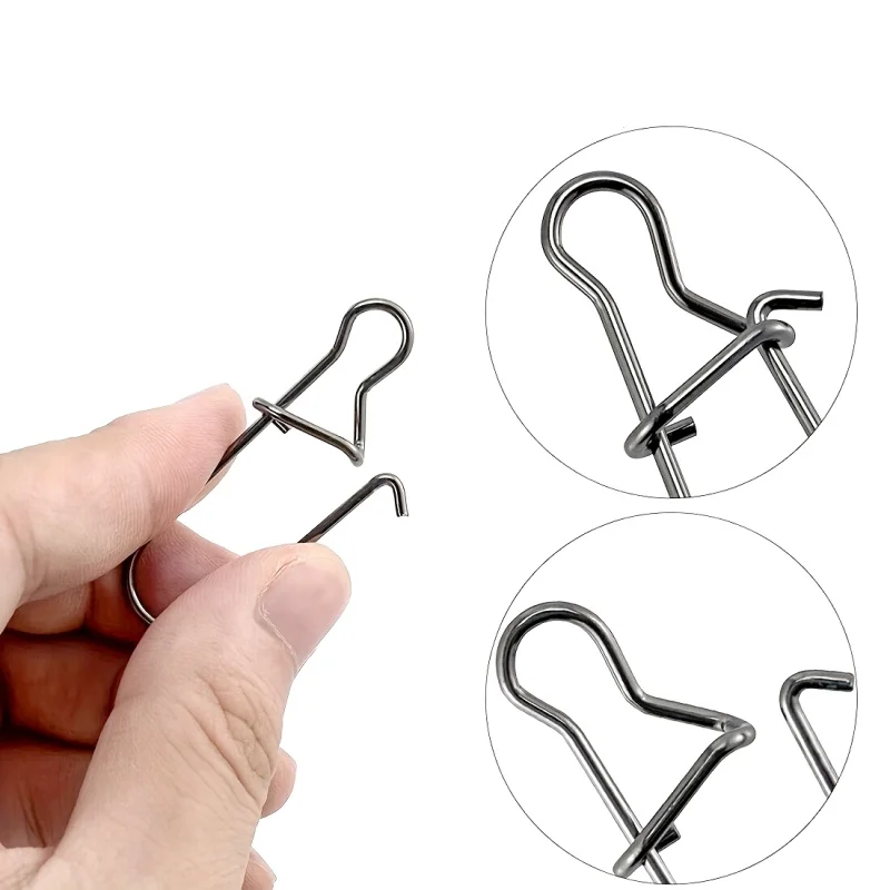 ¡50/100 Uds. Clips de pesca de acero inoxidable: accesorio de cebo rápido y fácil para pesca marina y de agua dulce! - imagen 5