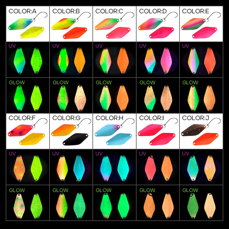 LETOYO Cuchara Trucha UV Luminosa Rombo – Giratorio Señuelo - imagen 4