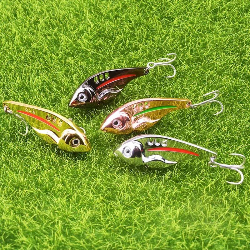 Señuelo de pesca VIB de Color dorado y plateado, cebo Artificial de 10g, 15g, 20g, cuchara vibratoria de invierno, Crankbait, Wobblers que se hunden, 1 ud. - imagen 5