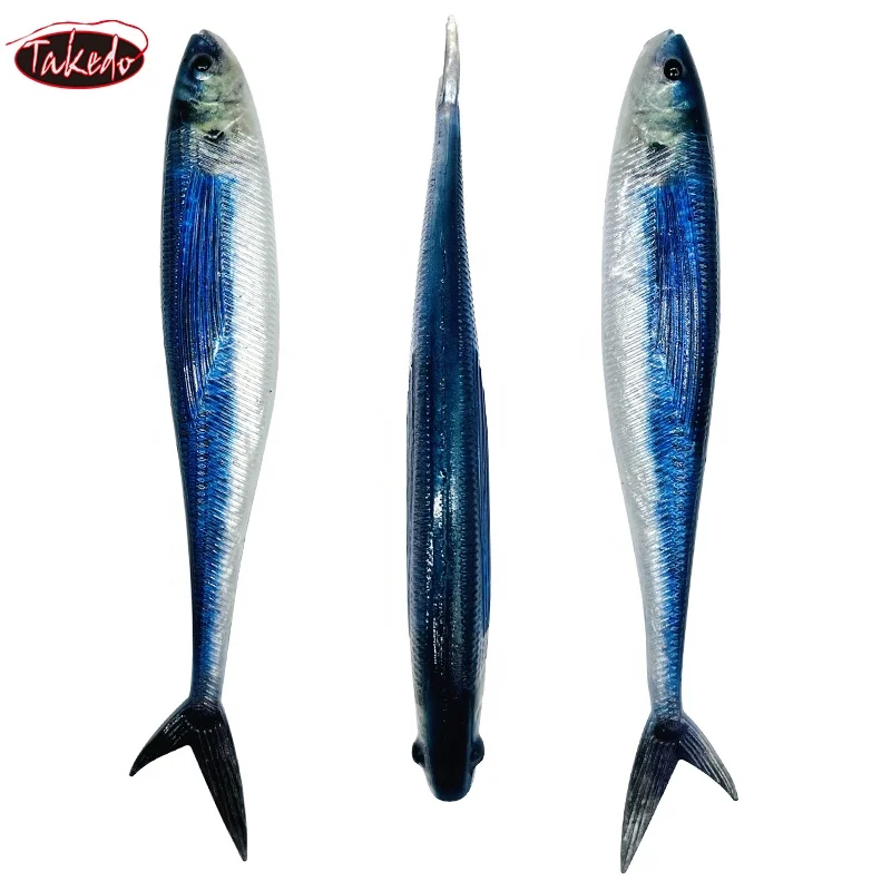 TAKEDO-señuelo de pintura de peces vivos 3D, 12,5 CM, 11G, 16CM, 21,5G, cebo de pesca suave luminoso, cola de tijera, pez para atún y lubina - imagen 3