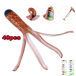 Señuelo de goma suave para pesca, cebo pequeño de 40 piezas, 4,8 cm, 0,8g, Wobbler, gusano suave, para carpa