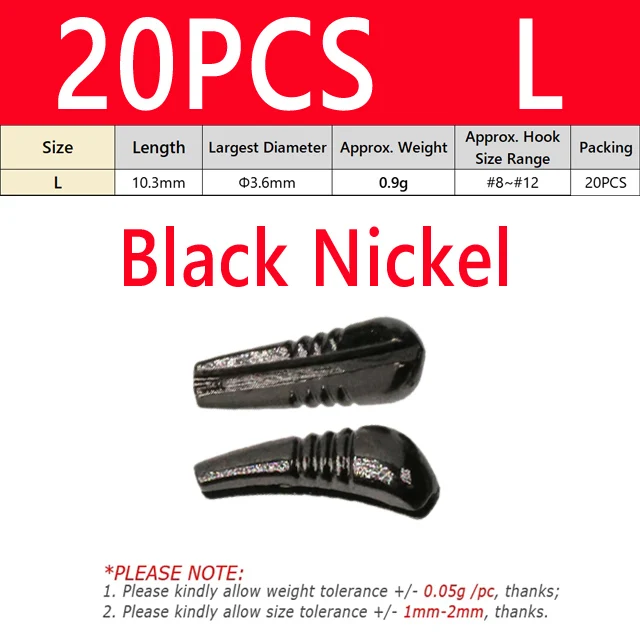 20PCS L Bk Nickel