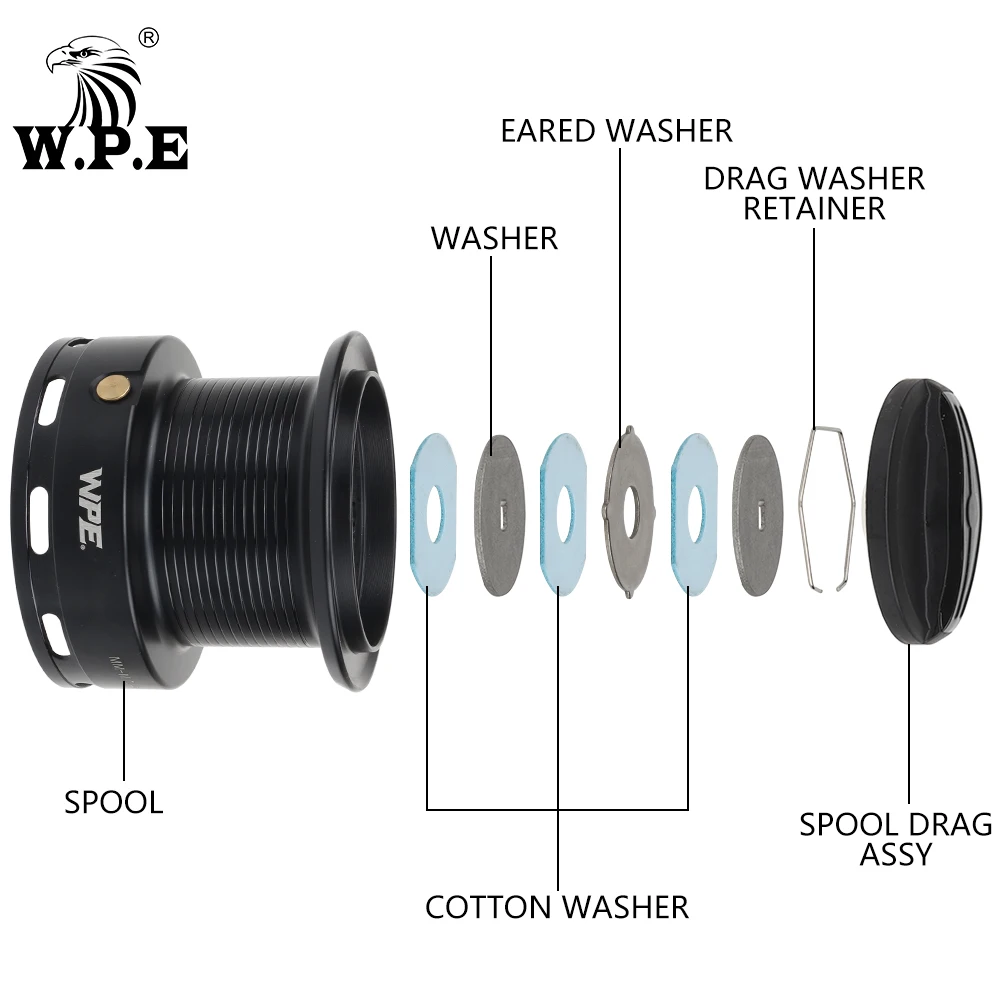 W.P.E LM 8000/8000S carrete de pesca de carpa 7 + 1 rodamientos de bolas 4,9:1 relación de engranaje carrete de pesca de carpa rueda de pesca aparejos de pesca - imagen 2