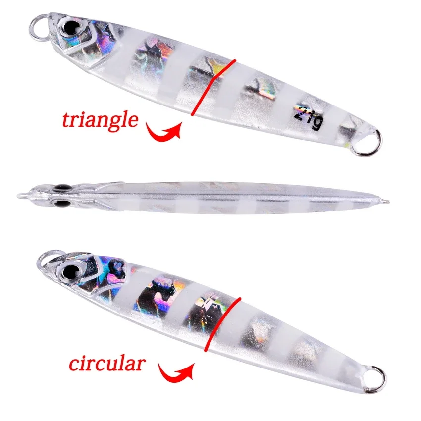 Señuelo de Pesca de Metal de 10 piezas, peso de 40g, 28g, 21g, largo, para Orilla, Jigging, Jig Spoon, hundimiento - imagen 3
