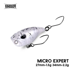 Kingdom-señuelo de pesca Mini Popper, 1,5g, 27mm, 2,2g, 34mm, cebos artificiales flotantes, Crankbaits Topwater para pesca de trucha, lubina y Lucio