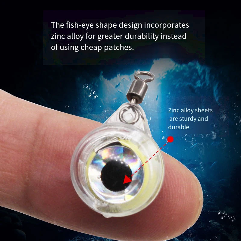 Mini señuelo de pesca con luz LED, gota profunda, forma de ojo subacuático, cebo de pesca de calamar, señuelo luminoso para atraer peces - imagen 3
