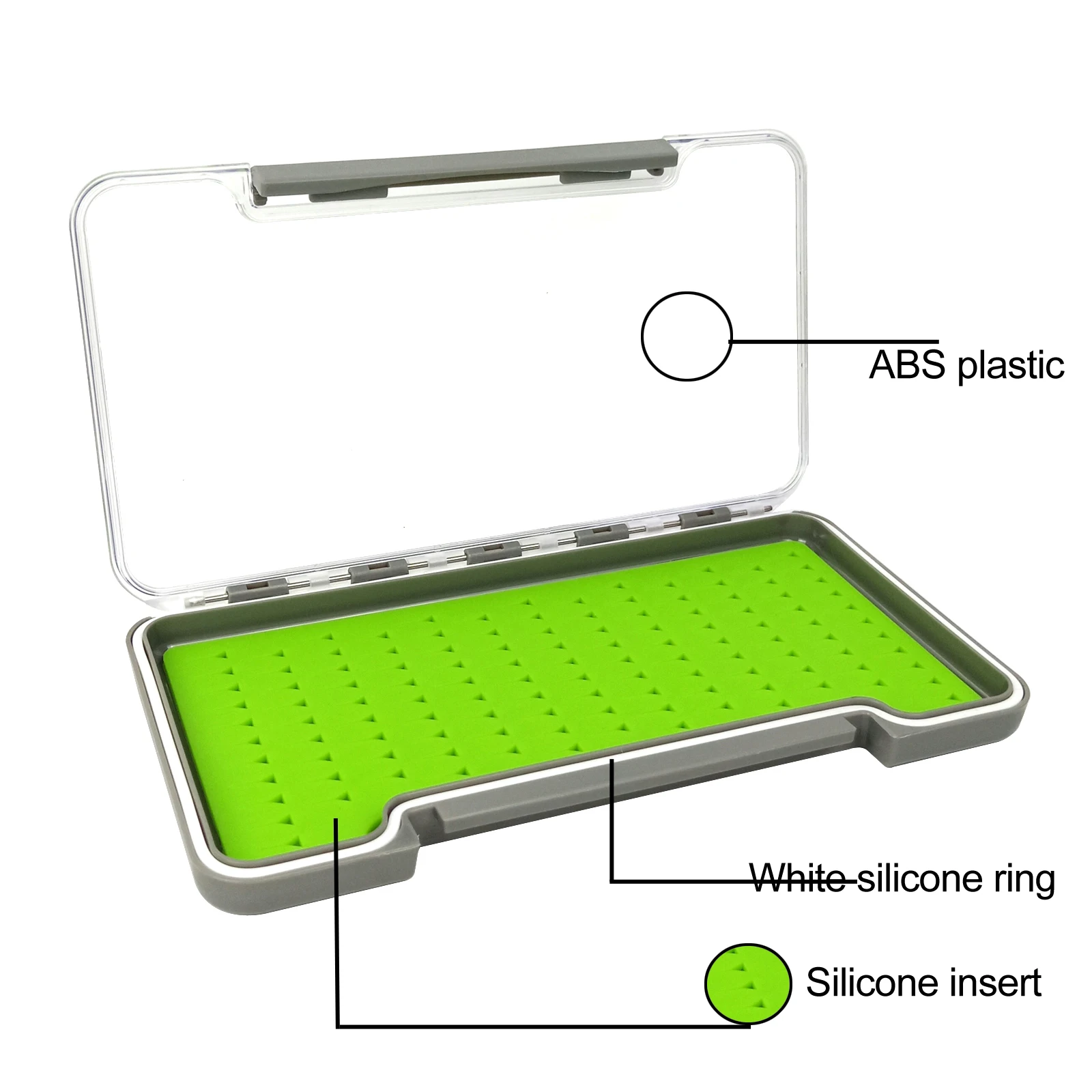 Aventik-cajas de pesca con mosca de silicona, almacenamiento Delgado, estuche de aparejos de pesca, impermeable, 7,36 "X4.02" X0.63 "/5,39" X3.74 "X0.63" - imagen 4