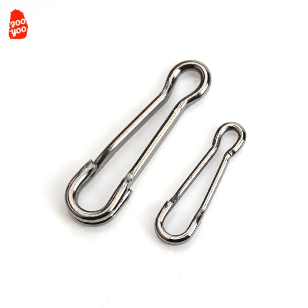 Jooyoo 10 Uds accesorios de pesca Hawaii Snap conector de pesca de acero inoxidable señuelo SnapHook Fastlock barril giratorio seguridad - imagen 4