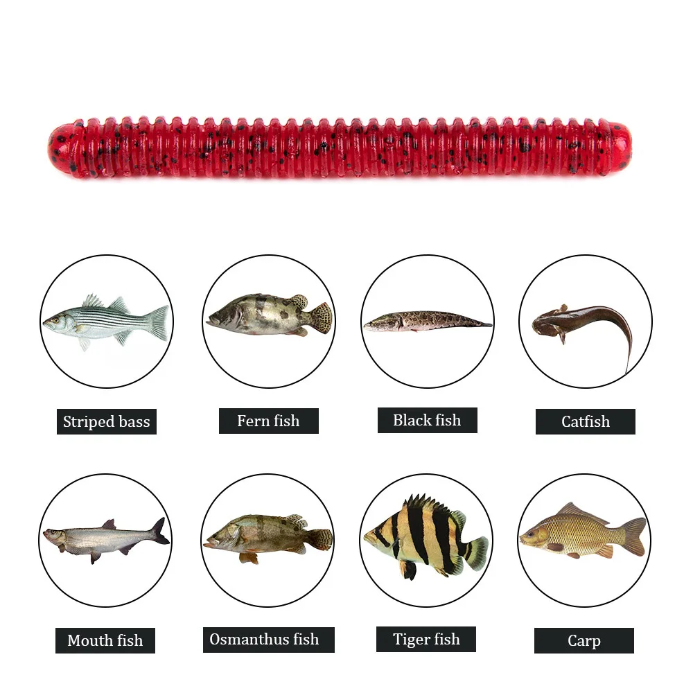 Señuelo de gusano de pesca, cebo de plástico suave que se hunde, 10cm, 6,2g, para gancho de tiro, aparejo loco, cabeza de plantilla, Swimbait, trucha lubina, 6 piezas - imagen 4