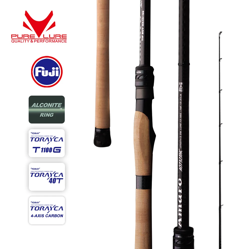 PURELURE Amaro Pro Caña Pesca Lubina Lanzamiento Largo Fibra Carbono - imagen 2