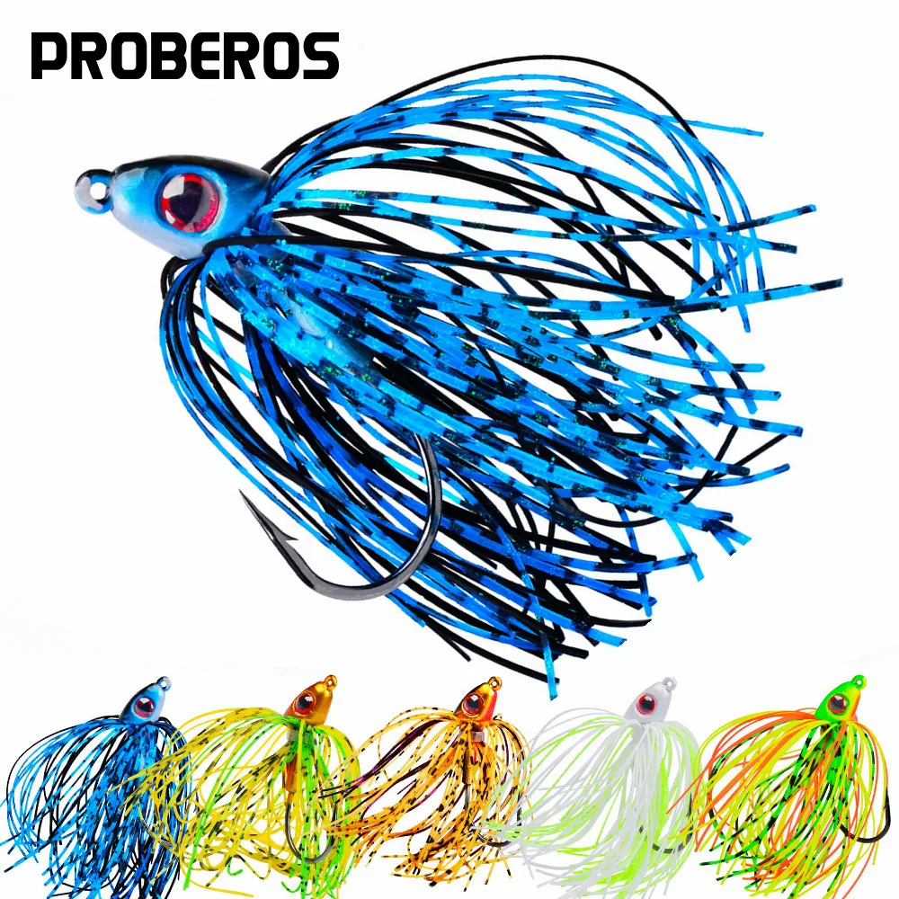 Juego de 5 colores de Señuelos de Pesca Spinnerbait de 7g/10g/14g/17g, diseño antienganches con flecos y cuchillas llamativas, cebos de pesca biónicos