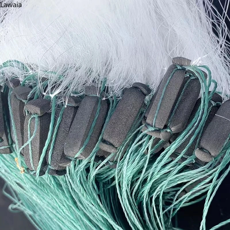 Red adhesiva de pesca Lawaia, tres capas, 1,5 m x 100m de largo, red de 6 dedos importada, redes de aterrizaje de peces de seda marrón de alta calidad, herramientas para peces - imagen 2