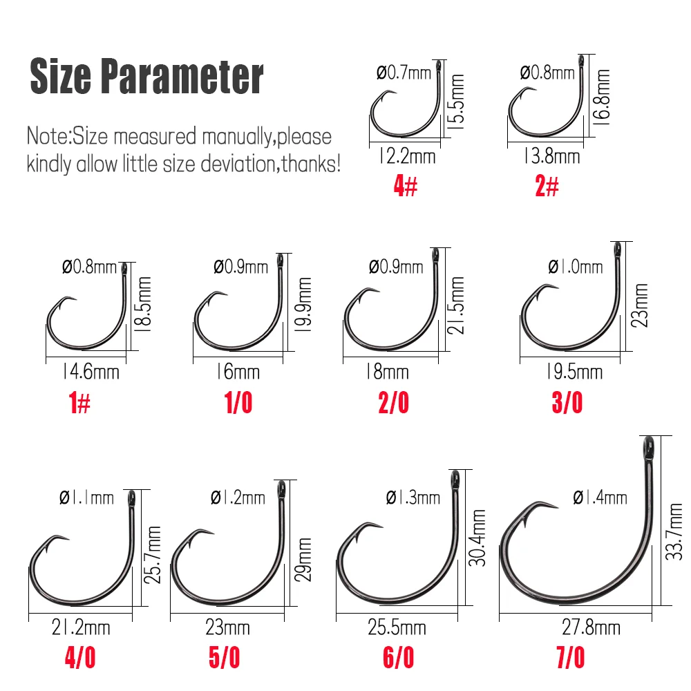 Wifreo-anzuelo circular de acero rico en carbono, 20 piezas, cebo vivo de amplia espacio, anzuelo de pesca para trucha, lubina, Lucio, atún, señuelo de pesca de agua salada - imagen 5
