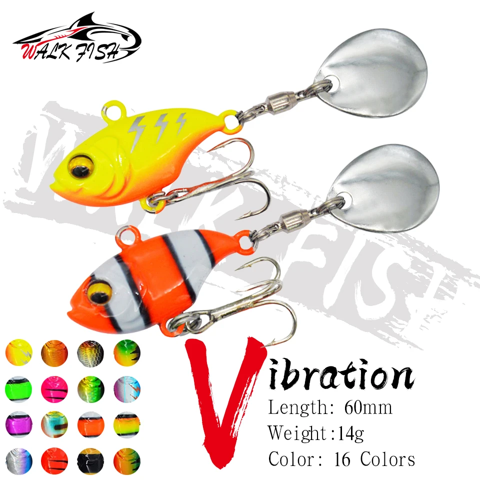 WALK FISH nueva cola giratoria 14g vibratoria VIB Metal pesca en el mar cebo falso de agua dulce cebo Artificial equipo de pesca cebo biónico