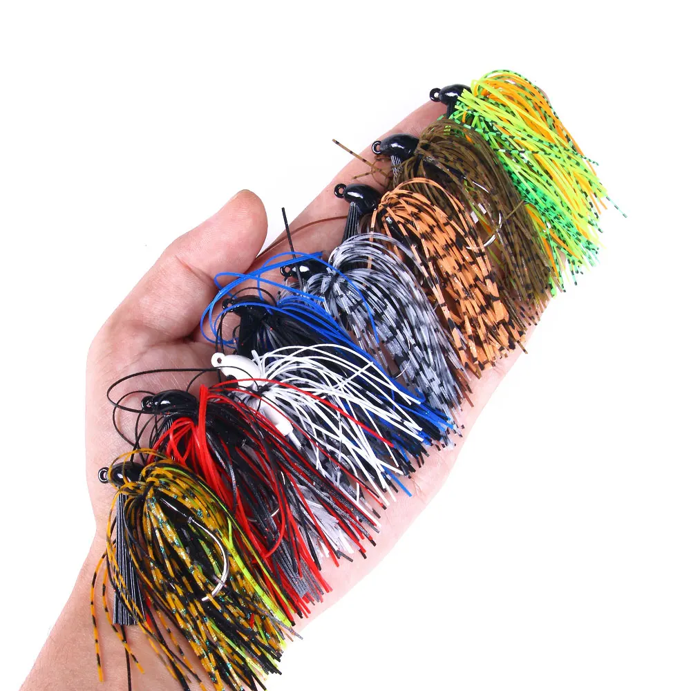 Hengjia Bass Jig Finesse 10g – Falda sin malezas para pesca de agua dulce - imagen 2
