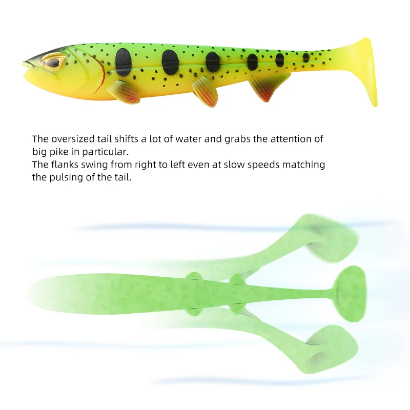 Noeby-señuelo blando para pesca de Lucio, 15cm, 26g, 19cm, 55g, 24cm, 101g, 28cm, 165g, hundimiento, Pro Swimbait, silicona, gran juego, cebo blando de pesca - imagen 4